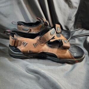 Ecco Yucatan Receptor Brown Leather Sandals Hiking Men's Size US 9.5